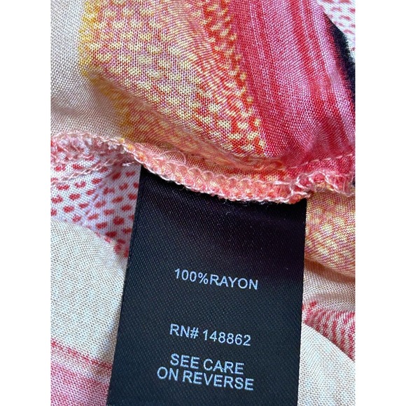 Torrid‎ Challis Tie-Front Dolman Top Size 2 Multi Color Stripe Lightweight - Picture 5 of 5